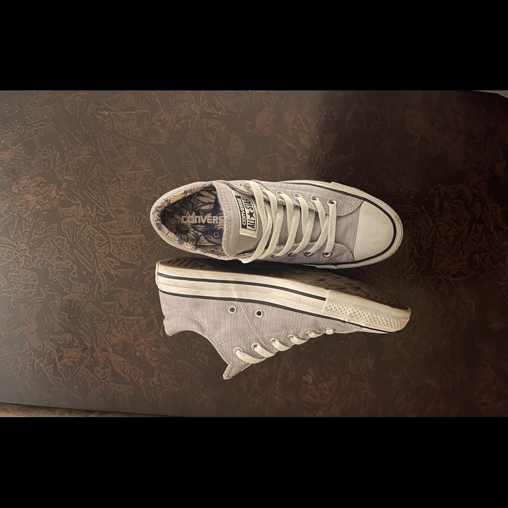 Converse Light Grey/Floral Print